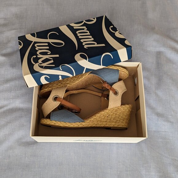 Lucky Brand Espadrille Wedges- Size 8.5M- NIB - Picture 2 of 6